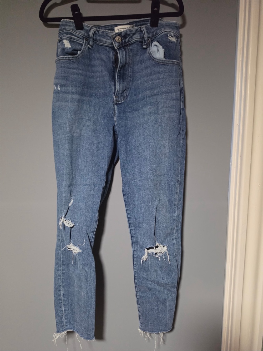 Abercrombie & Fitch Light Blue Distressed Jeans curve love